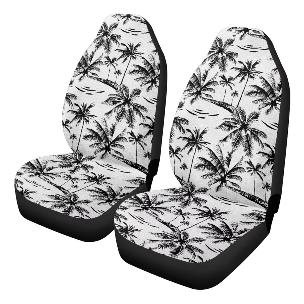 2 Pieces Car Seat Covers, Universal Hawaiian Palm Tree Auto Seat Covers Front Seats Only Car Accessoires Fits For Cars, Suv, Sedan, Truck Coral 9399596239804