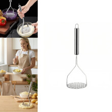 Stainless Steel Potato Masher Press, Food Crusher for Veggies Meat, Kitchen Utensil Tool,A,1PCS