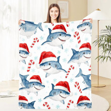 Festive Flannel Christmas Blanket – Pink Gingerbread & Tree Design, Soft Warm All-Season Throw, Compatible with Sofa, Bed, Car, Office, Camping