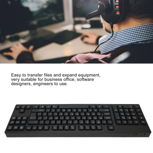 109-Key Left-Hand USB Keyboard with 2 USB HUBs 2