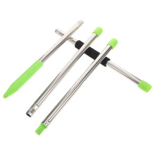 4-Piece Universal Mop Handle Replacement Set with Green Stainless Steel Rod and Ergonomic Comfortable Grip