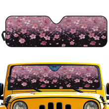 Foldable Pink Cherry Blossom Windshield Sun Shade UV