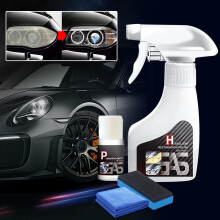 Headlight Restoration Kit with Crystal Coating – Yellow Removal & Lens Refurbishing Cleaner, 180ml, compatible with all headlight lenses
