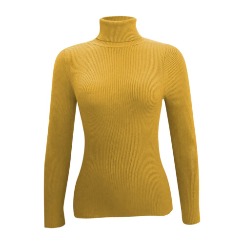 Women's Turtleneck Sweaters 2025 Fall Fitted Long Sleeve Pullover Sweater Ribbed Knit Basic Tops 2