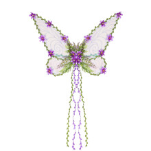DAMAI Green Fairy Wings for Women – Woodland Elf Wings with Flowers, Leaves & Vines, Floral Vine Butterfly Wings Accessory, Compatible with Fantasy