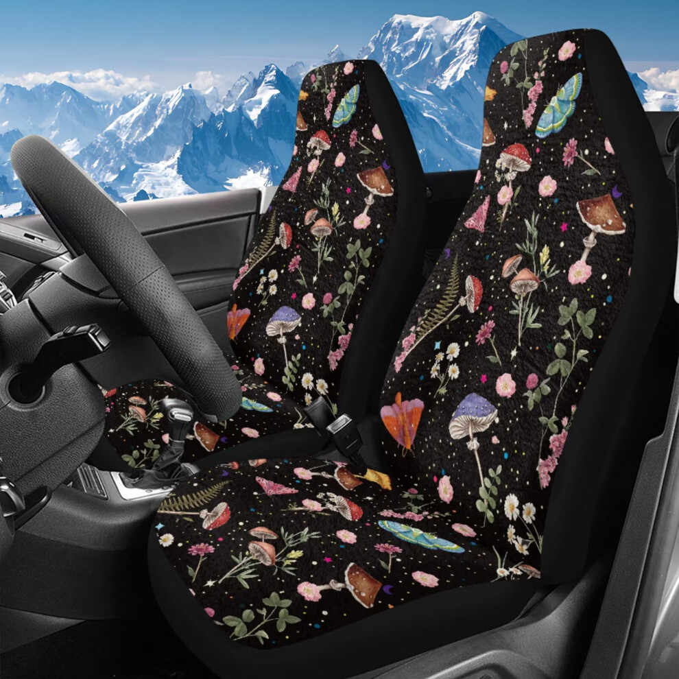 Car Seat Covers High-Back Universal Fit 2 Pcs Soft Plush Coral 9087558968977