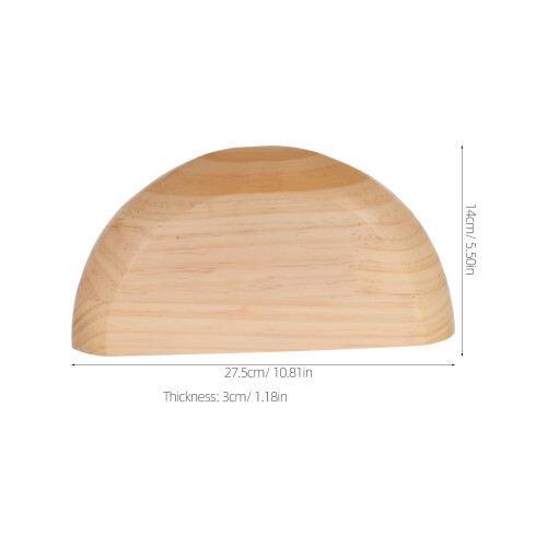 Natural Wood Half Round Floating Shelf Wall Display Rack Brown 1