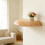 Natural Wood Half Round Floating Shelf Wall Display Rack Brown 5