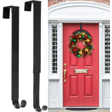 Adjustable Easter & Christmas Wreath Hanger for Front Door (14.9-25"), 20 lbs Capacity, Over-the-Door Hook Organizer
