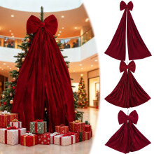 Red Velvet Christmas Bow Topper 70 inch
