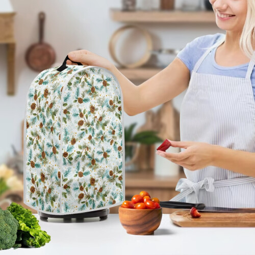 Multifunctional Coffee Machine Dust Cover Stylish Polyester for Kitchen Counter, Pine Cone Pattern 2