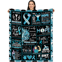 Teal Ovarian Cancer Awareness Throw Blanket (50x60") – Gifts for Survivors, Patients & Mothers – Compatible with Cancer Support