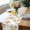 Rustic White Table Runner,Pink Floral Kitchen Dining Table Decoration 13x72 Inch 3