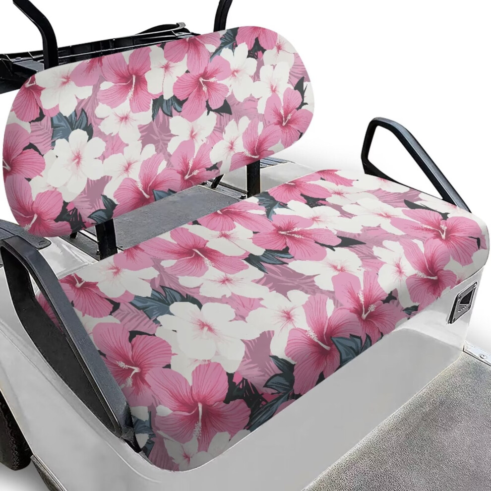 Tropical Hibiscus Soft Polyester Golf Cart Seat Covers Â Funny, Anti-Hot, Warm & Comfortable, Compatible With Club Car 9399596241555