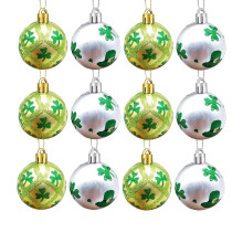St. Patrick's Day Ornament Balls Three-leaf & Hat Pattern