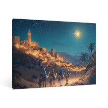 Vintage Jesus Nativity Canvas Wall Art, Christian Watercolor Decor – Compatible with Home, Living Room & Bedroom