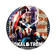 Captain America Comic Wall Clock – Retro Mute, Battery-Powered, Compatible with Home, Living Room, Kitchen & Office Decor