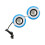 USB Mini Stereo Speakers 2.5W 5V 1A, Plastic, White/Blue 7