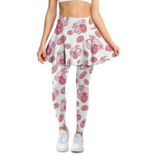 Axolotl Doughnut White Women's Skort Leggings 1 Pair
