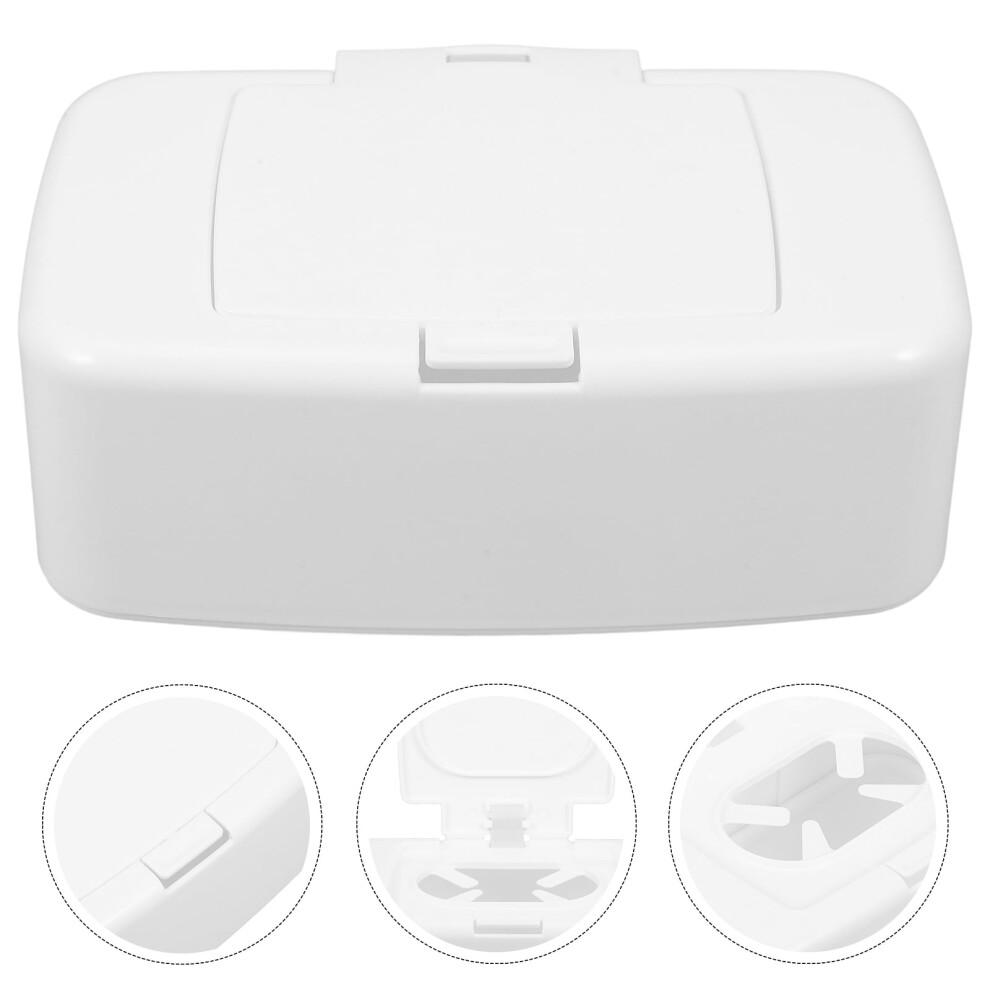 Wet Wipes Storage Box Practical Wipes Box Flushable Refillable Wipes Container Dispenser Bracket 17X10.5x6cm White