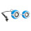 USB Mini Stereo Speakers 2.5W 5V 1A, Plastic, White/Blue 12