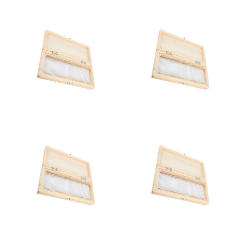 4Pcs Practical Wooden Microscope Slide Storage Box Light Brown 2