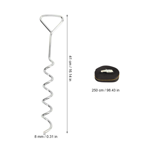 Heavy Duty Corkscrew Steel Trampoline Anchor Kit 1