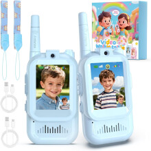 Walkie-talkies infantis com vídeo e modificador de voz (pacote com 2)