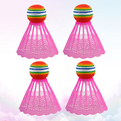 4pcs Playing Shuttlecocks For Beginners Outdoor Playing Pink 2
