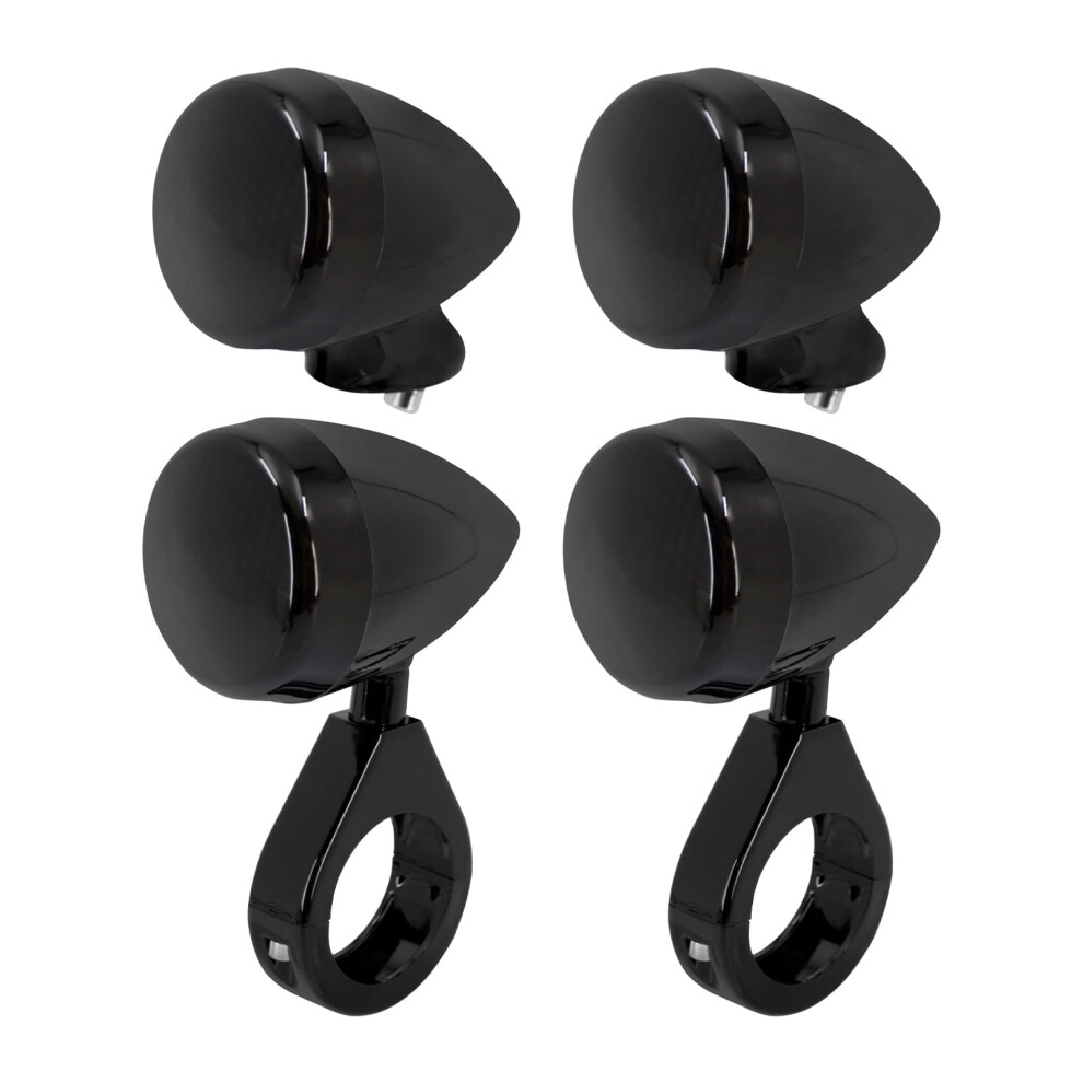4X Motorcycle Front Rear Led Turn Signal 39 41Mm Fork Fit For Harley Black/Light 9085618920477