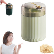 Pop-up Auto Toothpick Dispenser, Portable, 80-Capacity, Press-to-Dispense, Ideal for Meals, Picnics & Fruit