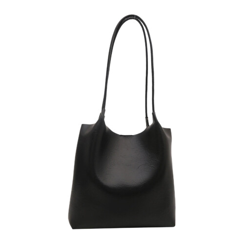 Women's Polyester Shoulder Bag – 26x26x12cm, Black