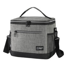 Isolierte Lunchbox, auslaufsicher, weiche Kühltasche, grau