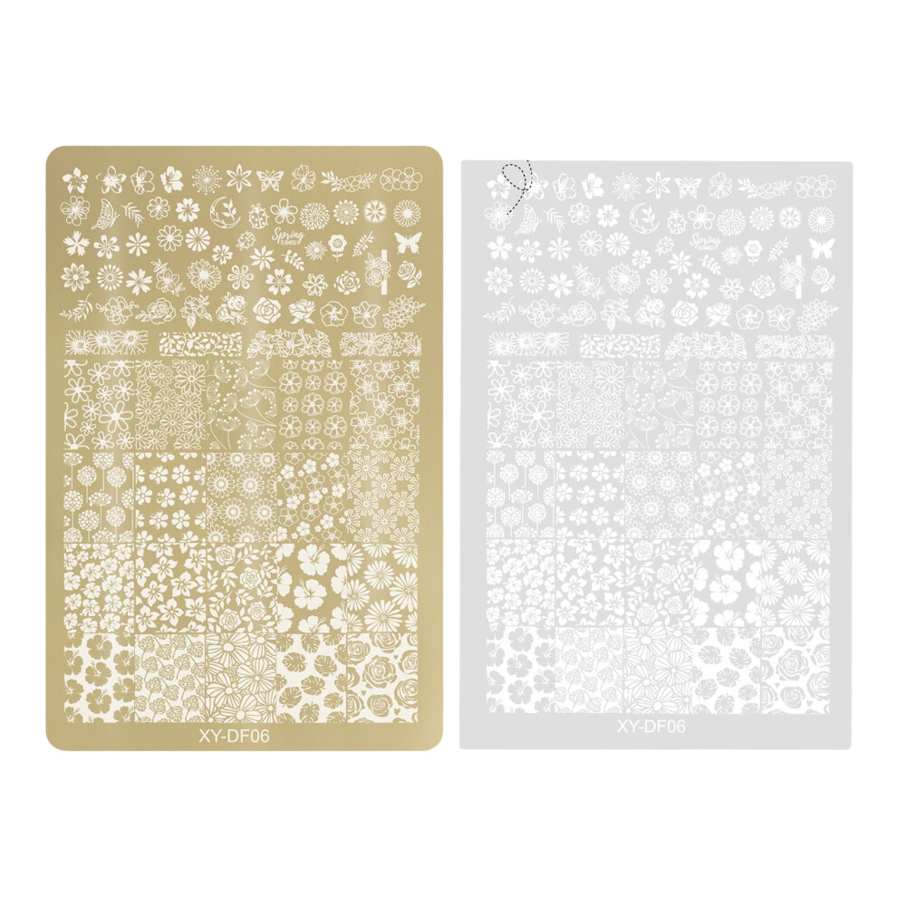 Nails Art Stamping Plates Flower Line Designs Nails Images Stamp Plate Stainless Steel Manicure Template Nails Art Tools