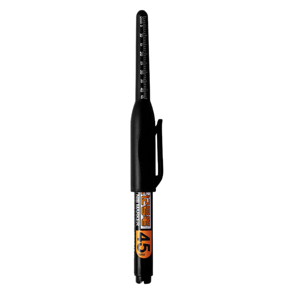 Waterproof Deep Reach Markers, Long Nose In 1.5Mm Felt Tip, 45Mm Reach Permanent Pens, Deep Hole Carpenter Ink For Builders Construction (Black) 9085618917040