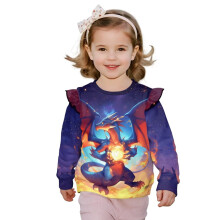 Toddler Girl Long Sleeve Ruffle Shoulder Sweatshirt 1 Pack