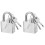 2 PCS Small Silver Padlock Locker Anti-theft with Key 3