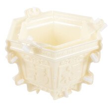 DIY Hexagonal Planter Mold in Beige Plastic for Concrete Flower Pot Making Crafts