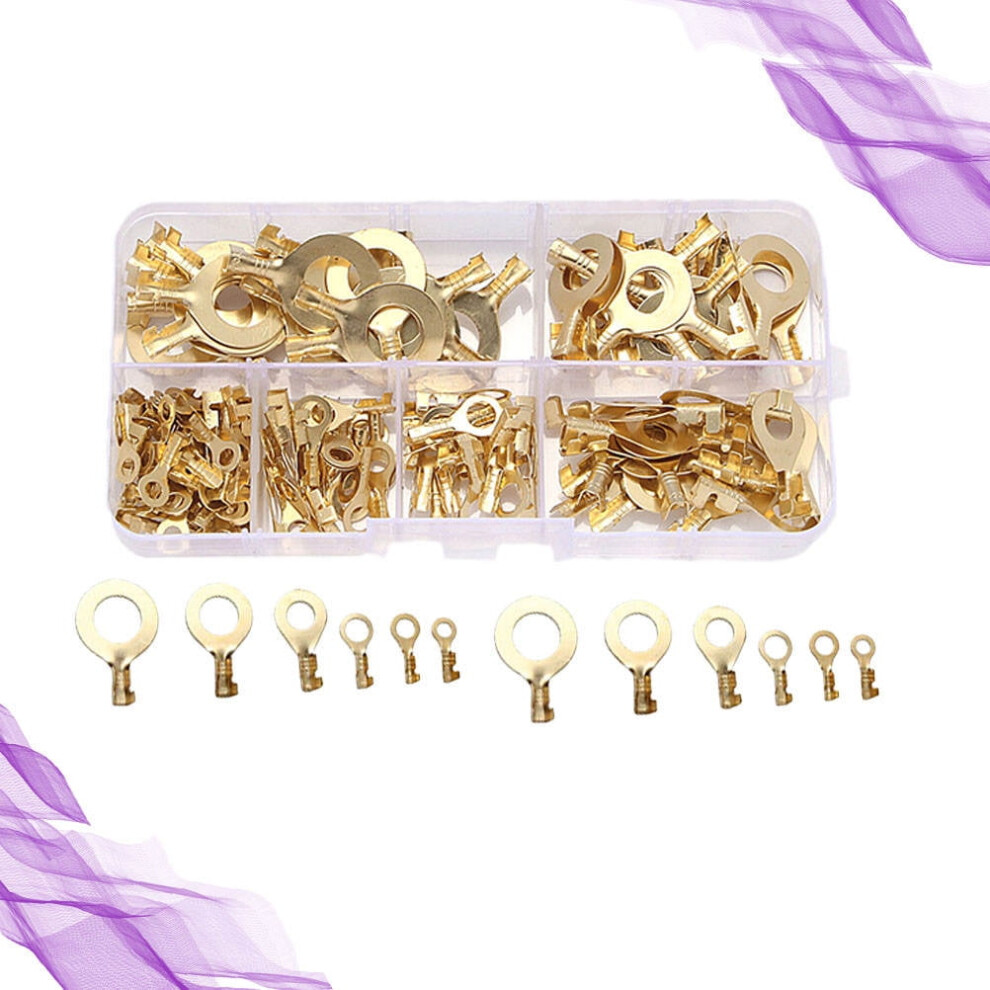 Nicexmas 150Pcs Copper Golden Terminal Crimp Insulated Connectors For Electrical Wiring 9558830192491