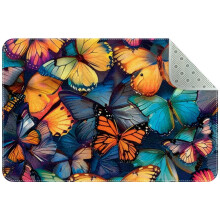 Colorful Butterflies Pattern Small Area Rug – Non-Slip, Washable Indoor Floor Mat for Kitchen, Bedroom, Living Room & Entrance