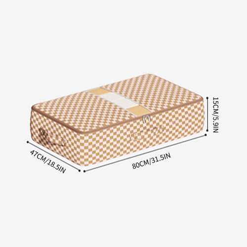 Large Waterproof Under-Bed Storage Bag with Clear Window, Checkerboard Pattern – Compatible with Standard Beds 1