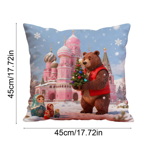 Christmas Pillow Covers 17.7x17.7 in Polyester with Hidden 2
