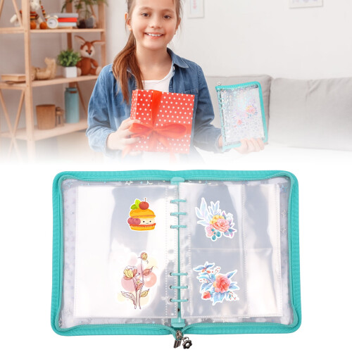 Sticker Storage Binder with 90 Pockets and Zipper