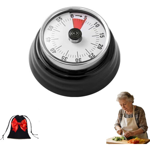 Mechanical Kitchen Timer Loud 75dB Visual Magnetic Dial