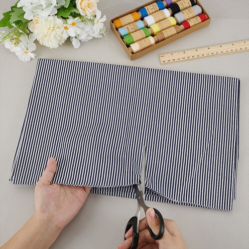 Cotton fabric stripe pattern blue 1610 mm 2