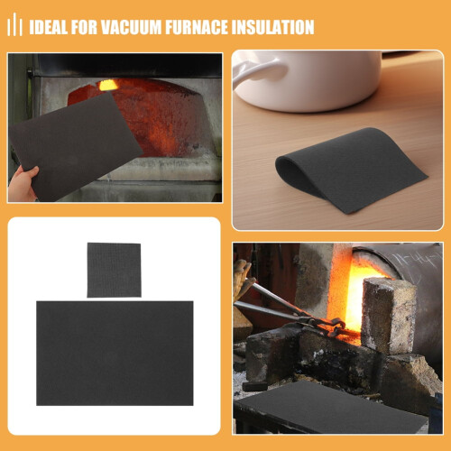 Dark Grey Graphite Felt Insulation 2 Sheets 3.9x3.9x0.2in 2