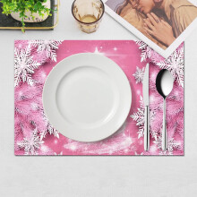 4-Pack Pink Placemats (17.7x11.8in), Festive Christmas & Thanksgiving Decor, Holiday Dining & Family Gatherings