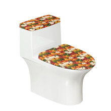 Pumpkin Holiday Toilet Seat Cover Set Polyester Elastic Fit