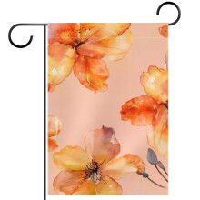 Watercolour Flowers Peach Garden Flag 28x40 Inch