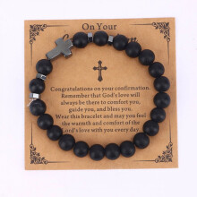 Trendy Natural Tiger Eye and Turquoise Beaded Bracelet with Cross Charm - Perfect for Stylish Accessorizing